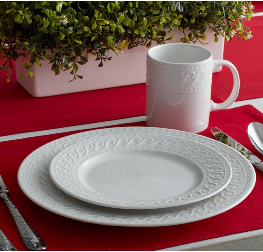 Sylvia 32 Piece Dinnerware Set, Service for 8, White