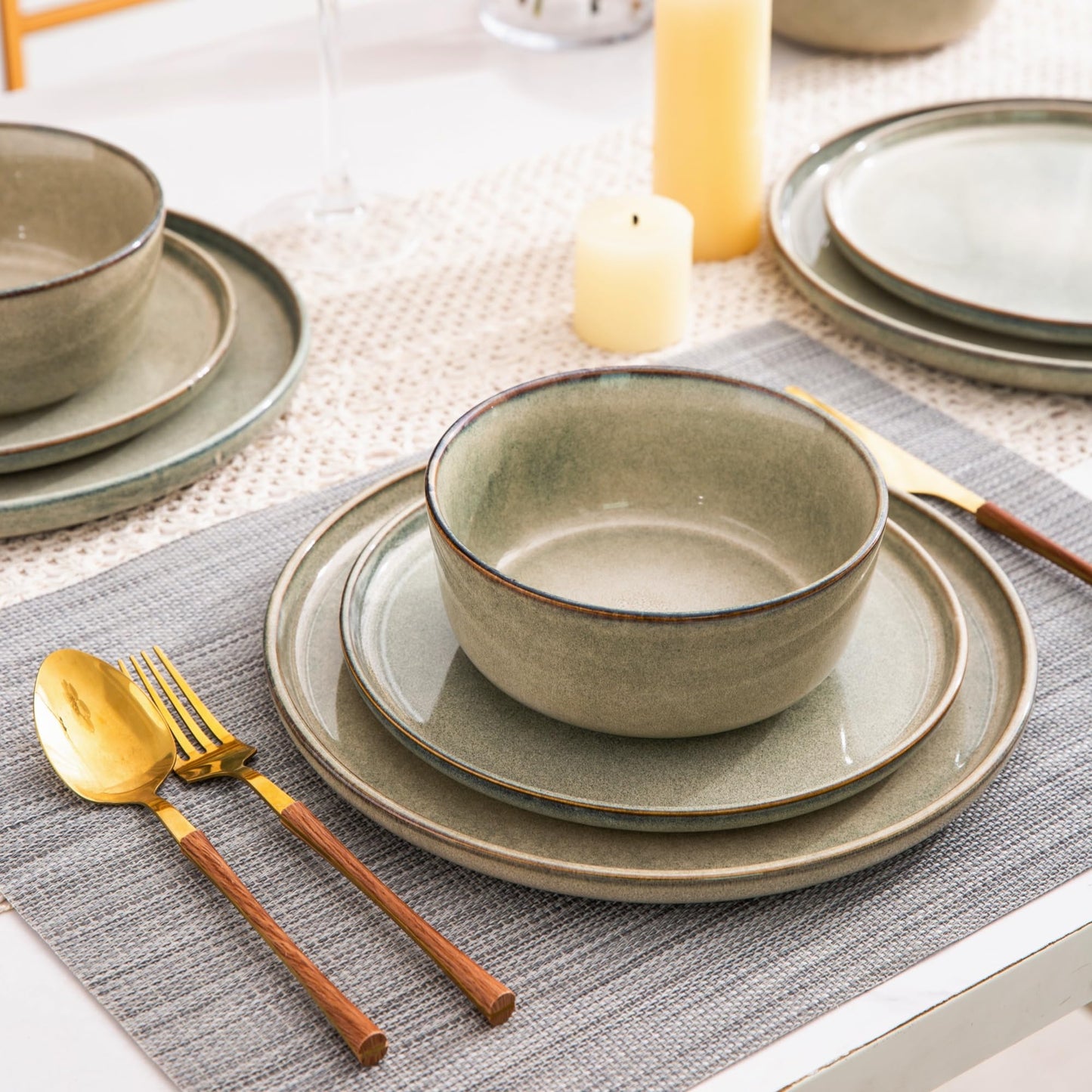 Handmade Stoneware Dinnerware Set – 4/6/8