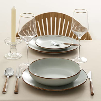 Brasa 32-Piece Modern Stoneware Dinnerware Set – Plates & Bowls for 8