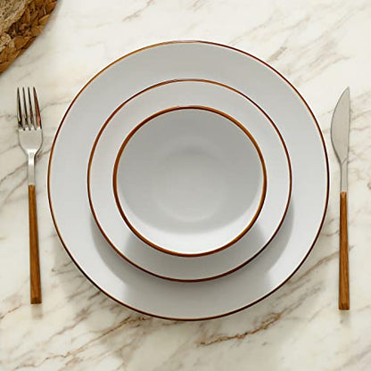 Brasa 32-Piece Modern Stoneware Dinnerware Set – Plates & Bowls for 8