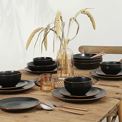 Brasa 32-Piece Modern Stoneware Dinnerware Set – Plates & Bowls for 8