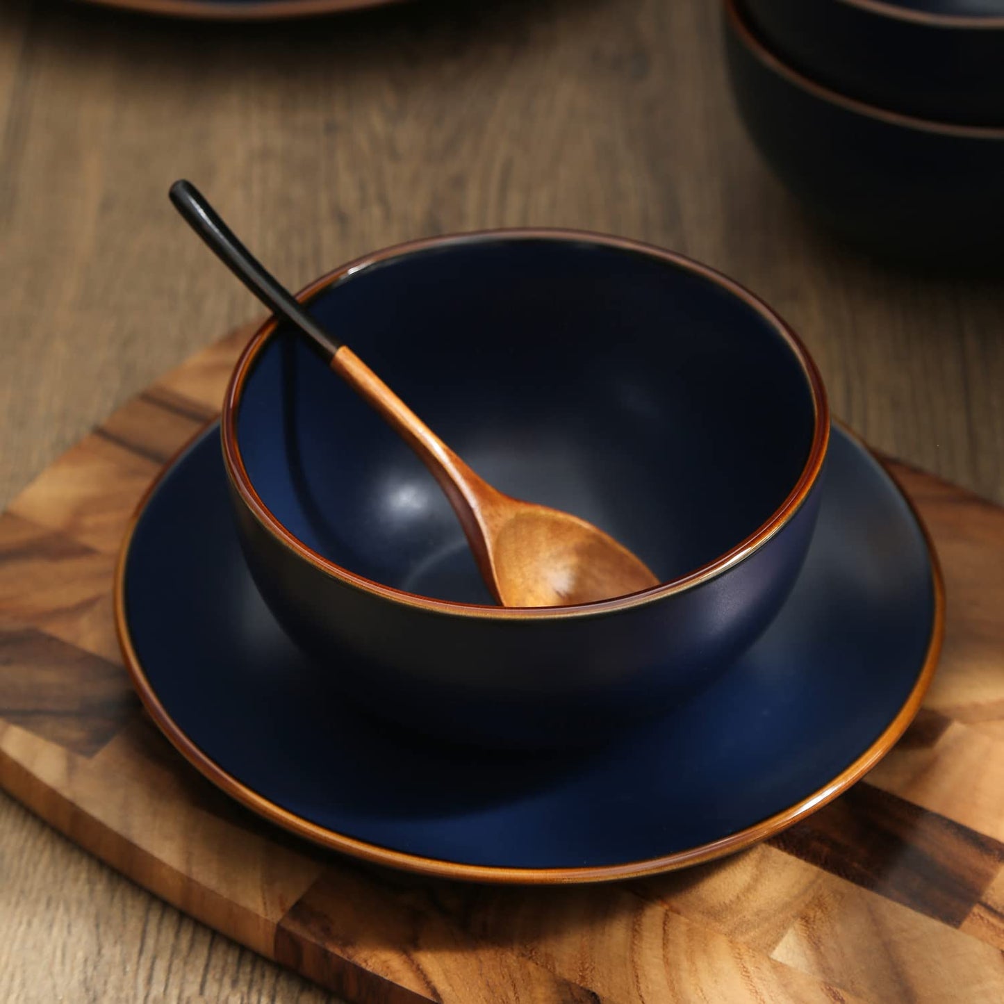 Brasa 32-Piece Modern Stoneware Dinnerware Set – Plates & Bowls for 8