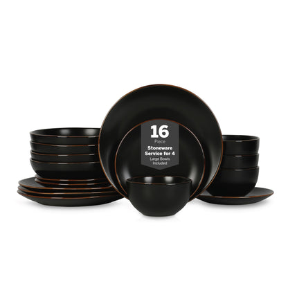 Brasa 32-Piece Modern Stoneware Dinnerware Set – Plates & Bowls for 8