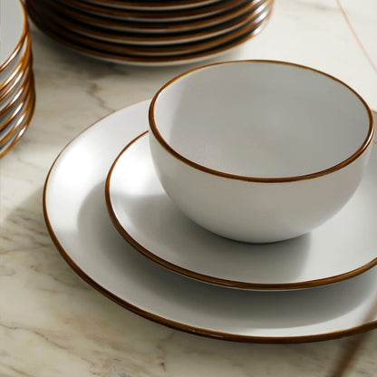 Brasa 32-Piece Modern Stoneware Dinnerware Set – Plates & Bowls for 8