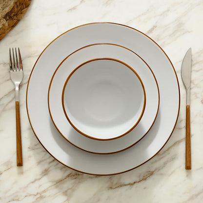 Brasa 32-Piece Modern Stoneware Dinnerware Set – Plates & Bowls for 8