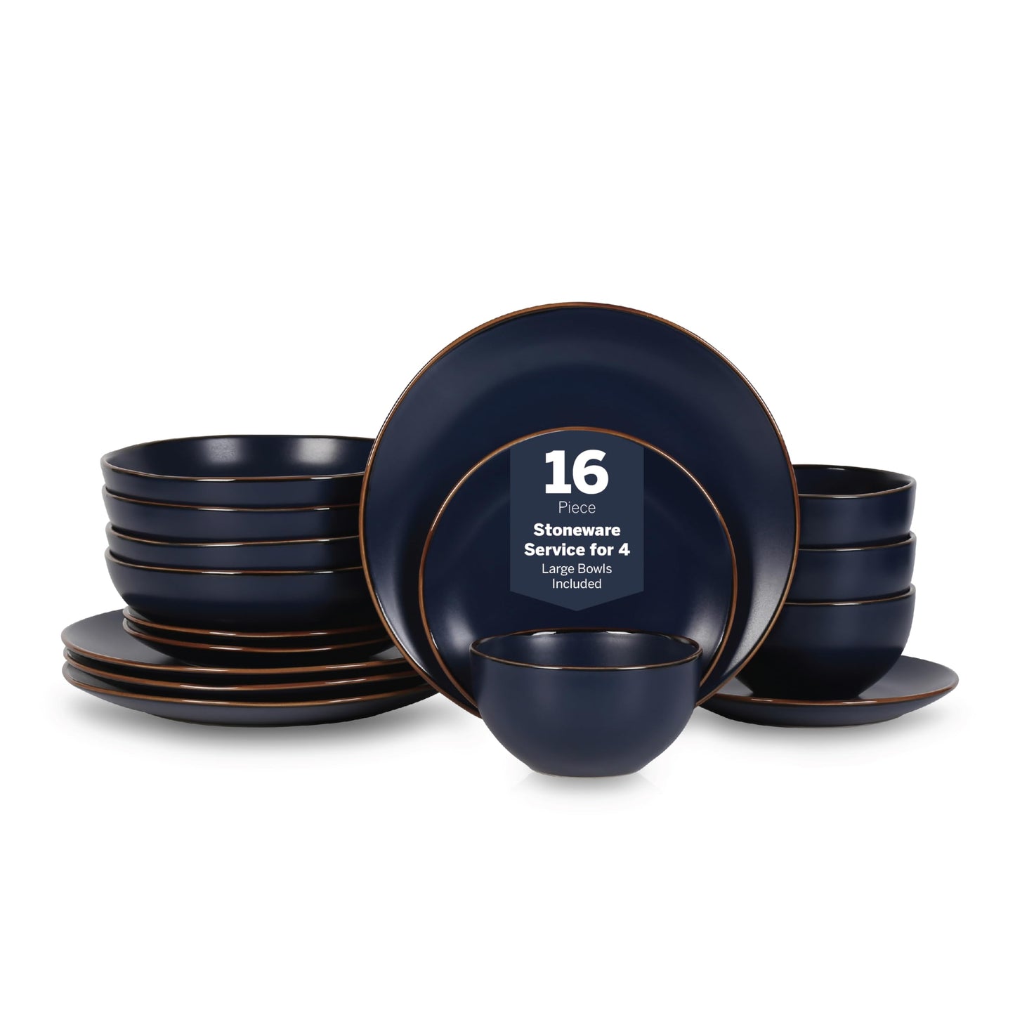 Brasa 32-Piece Modern Stoneware Dinnerware Set – Plates & Bowls for 8