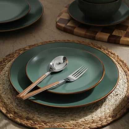 Brasa 32-Piece Modern Stoneware Dinnerware Set – Plates & Bowls for 8