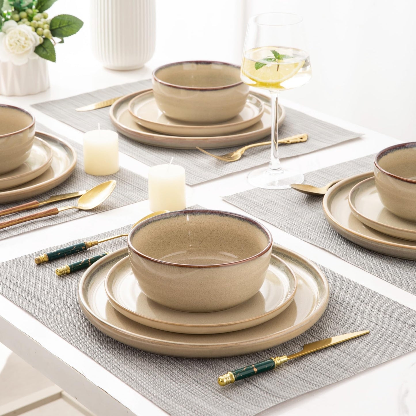 Handmade Stoneware Dinnerware Set – 4/6/8