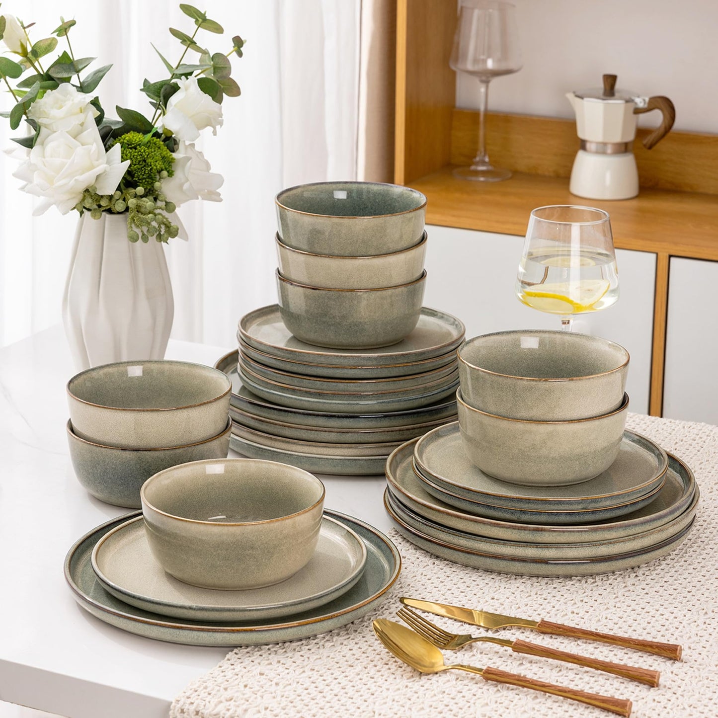 Handmade Stoneware Dinnerware Set – 4/6/8