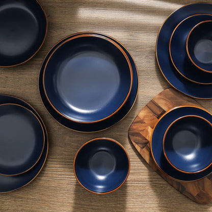 Brasa 32-Piece Modern Stoneware Dinnerware Set – Plates & Bowls for 8