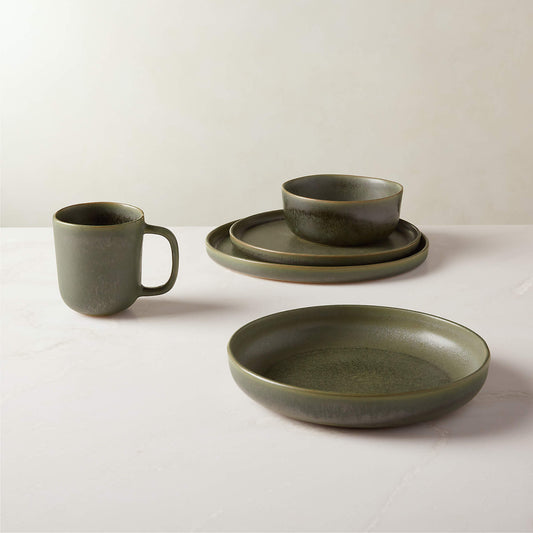 Drift Green Pasta Bowls With Reactive Glaze Set Of 6