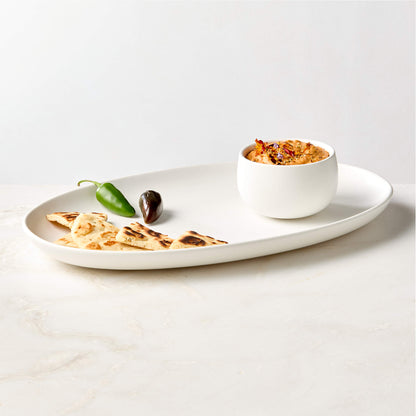 Mori Matte White Chip And Dip Set Of 2